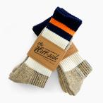 THE HILL-SIDE 2P SOCKS [NAVY BLACK] クルーソックス トレッキングボーダー ネイビー ブラック ホワイト ヒルサイド メンズ靴下 2足セット ソックス