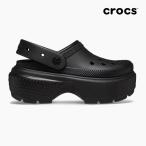 毎日発送 クロックス レディース ストンプ クロッグ サンダル CROCS STOMP CROG BLACK 209347 001 黒 厚底 ハイヒール