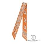 エルメス HERMES ツイリー シュヴァル ドゥ クール バンダナ オレンジ アプリコット ブラン H064259S 05 新品 バッグ/財布/小物