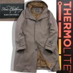 NANO universe × THERMOLITE ／ ナノユニバース × サーモライト　高機能中綿 ウール フード付き コート メルトン生地 中綿入り フードコート ｜ 秋冬