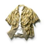 ショッピングダブルガーゼ coen ／ コーエン　半袖シャツ ダブルガーゼ シャツ マドラスチェック ギンガムチェック コットン 綿 マスタード UNITED ARROWS ユナイテッドアローズ ｜ 春夏