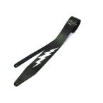 本革 ギターストラップ 稲妻 (WILD SIDE) 68mm 幅  黒×白 レザー 製 JAJABOON ジャジャブーン