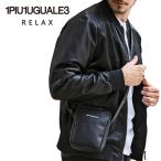 1PIU1UGUALE3 RELAX  ウノピゥウノウグァーレトレリラックス フェイクレザー ミニショルダーバッグ ユニセックス USZ-24026 BLK F ブラック ポーチ LEON掲載商品