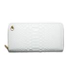 JAM HOME MADE ジャムホームメイド リアルパイソンファスナーロングウォレット -WHITE- / 長財布 メンズ パイソン/蛇 レザー/革