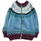 古着 DIVERSIFIED IMPORTS 総柄 ノルディック柄 エクアドルニットカーディガン レディースXL相当 /eaa458033