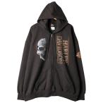 古着 ハーレーダビッドソン Harley-Davidson ドクロ柄 スカル柄 スウェットフルジップパーカー メンズXL相当 /eaa459495