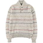 ショッピングjam 古着 Northwest Territory ボーダー柄 ヘンリーネック アクリルニットハーフボタンセーター メンズL相当 /eaa495484