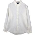 ショッピング古着 古着 ラルフローレン Ralph Lauren CUSTOM FIT 長袖 リネン ボタンダウンシャツ メンズL相当 /eaa495584