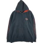 古着 ハーレーダビッドソン Harley-Davidson ファイヤーパターン スウェットフルジップパーカー メンズXXL相当 /eaa498066 【SS2509_30】