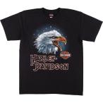古着 ハーレーダビッドソン Harley-Davidson 鷲柄 イーグル柄 モーターサイクル バイクTシャツ USA製 メンズL相当 /eaa537018