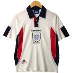 古着 90年代 アンブロ UMBRO イングランド代表 オープンカラー サッカーユニフォーム ゲームシャツ メンズS相当 ヴィンテージ /eaa546554