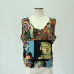  б/у одежда PICASSO Picasso V шея все over принт бисер имеется майка женский M соответствует /eaa550621 [SS2603_30]