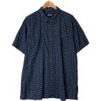 ショッピングpatagonia 古着 パタゴニア Patagonia 53139SP19 総柄 半袖 コットン×ヘンプシャツ ボックスシャツ メンズXL相当  /eaa551037
