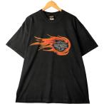 古着 00年代 ハーレーダビッドソン ファイヤーパターン モーターサイクル バイクTシャツ USA製 メンズXL相当 /eaa563774