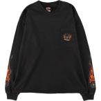 古着 00年代 ハーレーダビッドソン Harley-Davidson ファイヤーパターン ロングTシャツ ロンT USA製 メンズXL相当 /eaa571966