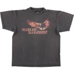古着 ハーレーダビッドソン Harley-Davidson 鷲柄 イーグル柄 モーターサイクル バイクTシャツ USA製 メンズL相当 /eaa575845