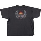 古着 90年代 ハーレーダビッドソン Harley-Davidson ファイヤーパターン モーターサイクル バイクTシャツ メンズXXL相当 /eaa575846