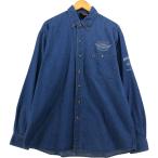 ショッピングハーレーダビッドソン 古着 ハーレーダビッドソン Harley-Davidson 長袖 ボタンダウンデニムシャツ メンズL相当 /eaa580716