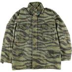 古着 民間品 アルファ M-65  迷彩柄 タイガーストライプカモ フード収納型 ミリタリー フィールドジャケット USA製 メンズL相当 /eaa581705