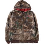 古着 カーハート アクティブジャケット 迷彩柄 リアルツリーカモ 中綿入り ダックフルジップパーカー USA製 レディースL相当 /eaa593150