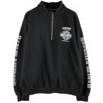 ショッピングハーレーダビッドソン 古着 ハーレーダビッドソン ドクロ柄 スカル柄 鷲柄 イーグル柄 ハーフジップスウェットシャツ トレーナー メンズL相当 /eaa601661