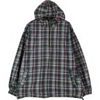 ショッピングjam 古着 エディーバウアー Eddie Bauer チェック柄 ハーフジップ コットンパーカー メンズL相当 /eaa602973