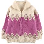 古着 総柄 カウチンセーター レディースXL相当 /eaa603476