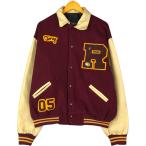 古着 セトルマイヤーズ SETTLEMIERS ピンバッジ付き 襟付き 袖革ウールボタンスタジャン バーシティジャケット メンズXXL相当 /eaa603620