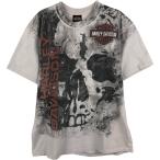 ショッピングハーレーダビッドソン 古着 ハーレーダビッドソン ドクロ柄 スカル柄 大判プリント モーターサイクル バイクTシャツ USA製 メンズXL相当 /eaa608052