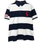 古着 ラルフローレン Ralph Lauren POLO RALPH LAUREN CUSTOM FIT ビッグポニー 半袖 ボーダー ポロシャツ メンズL相当 /eaa612119