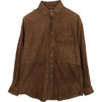 ショッピング古着 古着 FA?ONNABLE スエード 長袖 レザーシャツ メンズM相当 /eaa614933