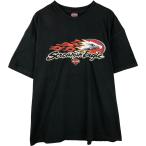 古着 00年代 ハーレーダビッドソン 鷲柄 イーグル柄 ファイヤーパターン モーターサイクル バイクTシャツ USA製 メンズXXL相当 /eaa615431