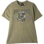 古着 ハーレーダビッドソン Harley-Davidson ドクロ柄 スカル柄 モーターサイクル バイクTシャツ USA製 メンズL相当 /eaa615530