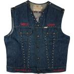 ショッピング古着 古着 70年代 ディーシー DEE CEE スタッズ付き チェーン付き デニムベスト USA製 メンズL相当 ヴィンテージ /eaa618576