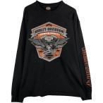 ショッピングハーレーダビッドソン 古着 ハーレーダビッドソン Harley-Davidson ドクロ柄 スカル柄 モーターサイクル ロングTシャツ ロンT メンズXXL相当  /eaa625364