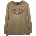 ショッピングハーレーダビッドソン 古着 00年代 ハーレーダビッドソン ドクロ柄 スカル柄 モーターサイクル ロングTシャツ ロンT USA製 メンズXL相当  /eaa625369