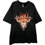 ショッピングハーレーダビッドソン 古着 ハーレーダビッドソン Harley-Davidson ファイヤーパターン モーターサイクル バイクTシャツ USA製 メンズXXL相当 /eaa626010