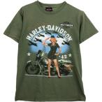 ショッピングハーレーダビッドソン 古着 ハーレーダビッドソン Harley-Davidson ピンナップガール モーターサイクル バイクTシャツ メンズS相当 /eaa626043