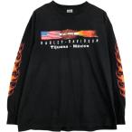 ショッピングハーレーダビッドソン 古着 デルタ DELTA Harley-Davidson ハーレーダビッドソン 星条旗柄 ロングTシャツ ロンT メンズXL相当 /eaa627199