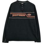 ショッピングハーレーダビッドソン 古着 ハーレーダビッドソン Harley-Davidson ヘンリーネック ロングTシャツ ロンT メンズM相当 /eaa627703