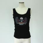  б/у одежда 80 годы Harley Davidson 3D EMBLEM череп рисунок Skull рисунок укороченные брюки длина майка женский L соответствует Vintage /evb009486 [SS2603_10]