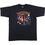 古着 80年代 ハーレーダビッドソン オオカミ柄 鷲柄 イーグル柄 モーターサイクル バイクTシャツ USA製 メンズXL相当 /evb031249