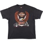 古着 90年代 ハーレーダビッドソン 鷲柄 イーグル柄 モーターサイクル バイクTシャツ USA製 メンズXL ヴィンテージ /evb031250