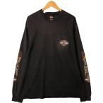 ショッピングハーレーダビッドソン 古着 00年代 ハーレーダビッドソン モーターサイクル 鷲柄 イーグル柄 ファイヤーパターン ロングTシャツ ロンT USA製  /evb031873