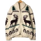 ショッピングカウチン 古着 70年代~ 総柄 トナカイ柄 カウチンセーター メンズM相当 ヴィンテージ /evb032545