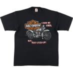 ショッピングハーレーダビッドソン 古着 80~90年代 ジャージーズ ハーレーダビッドソン 3D EMBLEM モーターサイクル バイクTシャツ USA製 メンズL相当  /evb034344