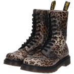 古着 ドクターマーチン Dr.Martens レオパード柄 ヒョウ柄 10ホールブーツ UK3 レディース22.0cm相当 /saa011349 【SS2506_30】