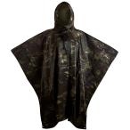 レインポンチョ 迷彩柄 防水 サバゲー 3WAY レインコート タープ レジャーシート アウトドア キャンプ 野外活動 収納袋付き フリーサイズ 男女兼用