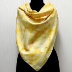 大判シルクスカーフ マドレー染め イエロー 日本製 絹製品 シルク100％ 和風 日本のお土産 外国へのお土産  送料無料