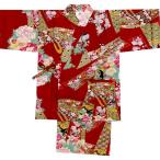 ショッピング甚平 女の子 子供甚平 女の子用 お姫様 赤 3Lメール便送料無料